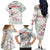 Personalized Japanese Shirasagi Bird Family Matching Off The Shoulder Long Sleeve Dress and Hawaiian Shirt Sakura and Hibiscus Polynesian Pattern - Wonder Print Shop