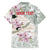 Personalized Japanese Shirasagi Bird Family Matching Puletasi and Hawaiian Shirt Sakura and Hibiscus Polynesian Pattern - Wonder Print Shop