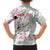 Personalized Japanese Shirasagi Bird Family Matching Short Sleeve Bodycon Dress and Hawaiian Shirt Sakura and Hibiscus Polynesian Pattern - Wonder Print Shop