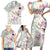 Personalized Japanese Shirasagi Bird Family Matching Short Sleeve Bodycon Dress and Hawaiian Shirt Sakura and Hibiscus Polynesian Pattern - Wonder Print Shop