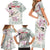 Personalized Japanese Shirasagi Bird Family Matching Short Sleeve Bodycon Dress and Hawaiian Shirt Sakura and Hibiscus Polynesian Pattern - Wonder Print Shop