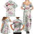 Personalized Japanese Shirasagi Bird Family Matching Summer Maxi Dress and Hawaiian Shirt Sakura and Hibiscus Polynesian Pattern - Wonder Print Shop