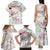 Personalized Japanese Shirasagi Bird Family Matching Tank Maxi Dress and Hawaiian Shirt Sakura and Hibiscus Polynesian Pattern - Wonder Print Shop