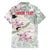 Personalized Japanese Shirasagi Bird Hawaiian Shirt Sakura and Hibiscus Polynesian Pattern - Wonder Print Shop