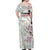 Personalized Japanese Shirasagi Bird Off Shoulder Maxi Dress Sakura and Hibiscus Polynesian Pattern - Wonder Print Shop