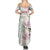 Personalized Japanese Shirasagi Bird Summer Maxi Dress Sakura and Hibiscus Polynesian Pattern - Wonder Print Shop