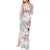 Personalized Japanese Shirasagi Bird Tank Maxi Dress Sakura and Hibiscus Polynesian Pattern - Wonder Print Shop