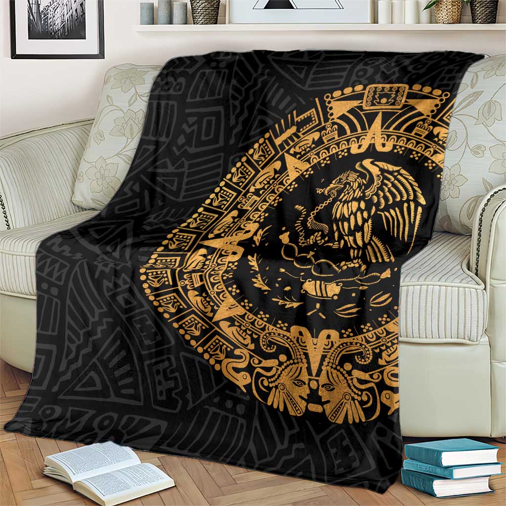 Mexican Aztec Blanket Golden Coat of Arm - Wonder Print Shop