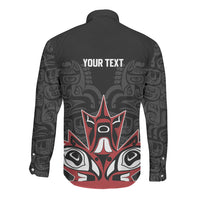 Canada Indigenous Heritage Personalized Long Sleeve Button Shirt First Nations Inuit Metis Pride