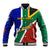 South Africa Springboks Baseball Jacket with Kente Pattern and South African Flag LT9 - Wonder Print Shop