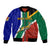 South Africa Springboks Bomber Jacket with Kente Pattern and South African Flag LT9 - Wonder Print Shop