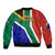 South Africa Springboks Bomber Jacket with Kente Pattern and South African Flag LT9 - Wonder Print Shop