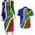 South Africa Springboks Couples Matching Long Sleeve Bodycon Dress and Hawaiian Shirt with Kente Pattern and South African Flag LT9 - Wonder Print Shop