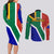 South Africa Springboks Couples Matching Long Sleeve Bodycon Dress and Long Sleeve Button Shirts with Kente Pattern and South African Flag LT9 - Wonder Print Shop