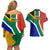 South Africa Springboks Couples Matching Off Shoulder Short Dress and Hawaiian Shirt with Kente Pattern and South African Flag LT9 - Wonder Print Shop