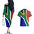 South Africa Springboks Couples Matching Off The Shoulder Long Sleeve Dress and Hawaiian Shirt with Kente Pattern and South African Flag LT9 - Wonder Print Shop