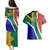 South Africa Springboks Couples Matching Puletasi Dress and Hawaiian Shirt with Kente Pattern and South African Flag LT9 - Wonder Print Shop