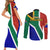 South Africa Springboks Couples Matching Short Sleeve Bodycon Dress and Long Sleeve Button Shirts with Kente Pattern and South African Flag LT9 - Wonder Print Shop