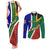 South Africa Springboks Couples Matching Tank Maxi Dress and Long Sleeve Button Shirts with Kente Pattern and South African Flag LT9 - Wonder Print Shop