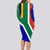 South Africa Springboks Long Sleeve Bodycon Dress with Kente Pattern and South African Flag - Wonder Print Shop