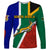 South Africa Springboks Long Sleeve Shirt with Kente Pattern and South African Flag - Wonder Print Shop