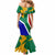 South Africa Springboks Mermaid Dress with Kente Pattern and South African Flag - Wonder Print Shop