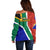 South Africa Springboks Off Shoulder Sweater with Kente Pattern and South African Flag - Wonder Print Shop