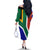 South Africa Springboks Off The Shoulder Long Sleeve Dress with Kente Pattern and South African Flag - Wonder Print Shop