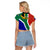 South Africa Springboks Raglan Cropped T Shirt with Kente Pattern and South African Flag - Wonder Print Shop