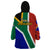 South Africa Springboks Wearable Blanket Hoodie with Kente Pattern and South African Flag - Wonder Print Shop