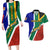 Custom South Africa Springboks Couples Matching Long Sleeve Bodycon Dress and Hawaiian Shirt with Kente Pattern and South African Flag LT9 - Wonder Print Shop