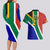 Custom South Africa Springboks Couples Matching Long Sleeve Bodycon Dress and Hawaiian Shirt with Kente Pattern and South African Flag LT9 - Wonder Print Shop