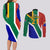 Custom South Africa Springboks Couples Matching Long Sleeve Bodycon Dress and Long Sleeve Button Shirts with Kente Pattern and South African Flag LT9 - Wonder Print Shop