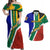 Custom South Africa Springboks Couples Matching Off Shoulder Maxi Dress and Hawaiian Shirt with Kente Pattern and South African Flag LT9 - Wonder Print Shop