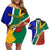 Custom South Africa Springboks Couples Matching Off Shoulder Short Dress and Hawaiian Shirt with Kente Pattern and South African Flag LT9 - Wonder Print Shop