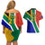 Custom South Africa Springboks Couples Matching Off Shoulder Short Dress and Hawaiian Shirt with Kente Pattern and South African Flag LT9 - Wonder Print Shop