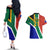 Custom South Africa Springboks Couples Matching Off The Shoulder Long Sleeve Dress and Hawaiian Shirt with Kente Pattern and South African Flag LT9 - Wonder Print Shop