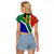 Custom South Africa Springboks Raglan Cropped T Shirt with Kente Pattern and South African Flag - Wonder Print Shop