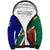 Custom South Africa Springboks Sherpa Hoodie with Kente Pattern and South African Flag - Wonder Print Shop