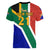 Custom South Africa Springboks Women V Neck T Shirt with Kente Pattern and South African Flag - Wonder Print Shop