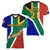 Custom South Africa Springboks Women V Neck T Shirt with Kente Pattern and South African Flag - Wonder Print Shop