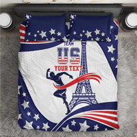 USA-themed comforter set with blue star border, Statue of Liberty graphic and pillows