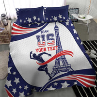 USA sports bedding set featuring blue stars, Liberty graphic, red stripes, two pillowcases