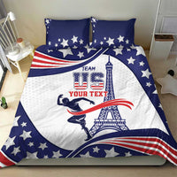 USA-themed summer bedding set with blue stars and white comforter, pillows included