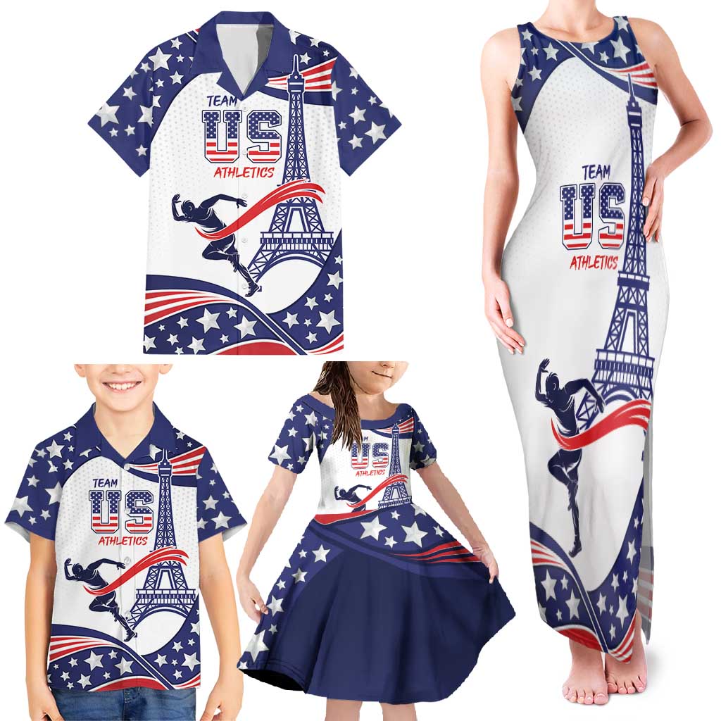 Personalized USA Athletics Family Matching Tank Maxi Dress and Hawaiian Shirt One For All Summer Sport - Wonder Print Shop