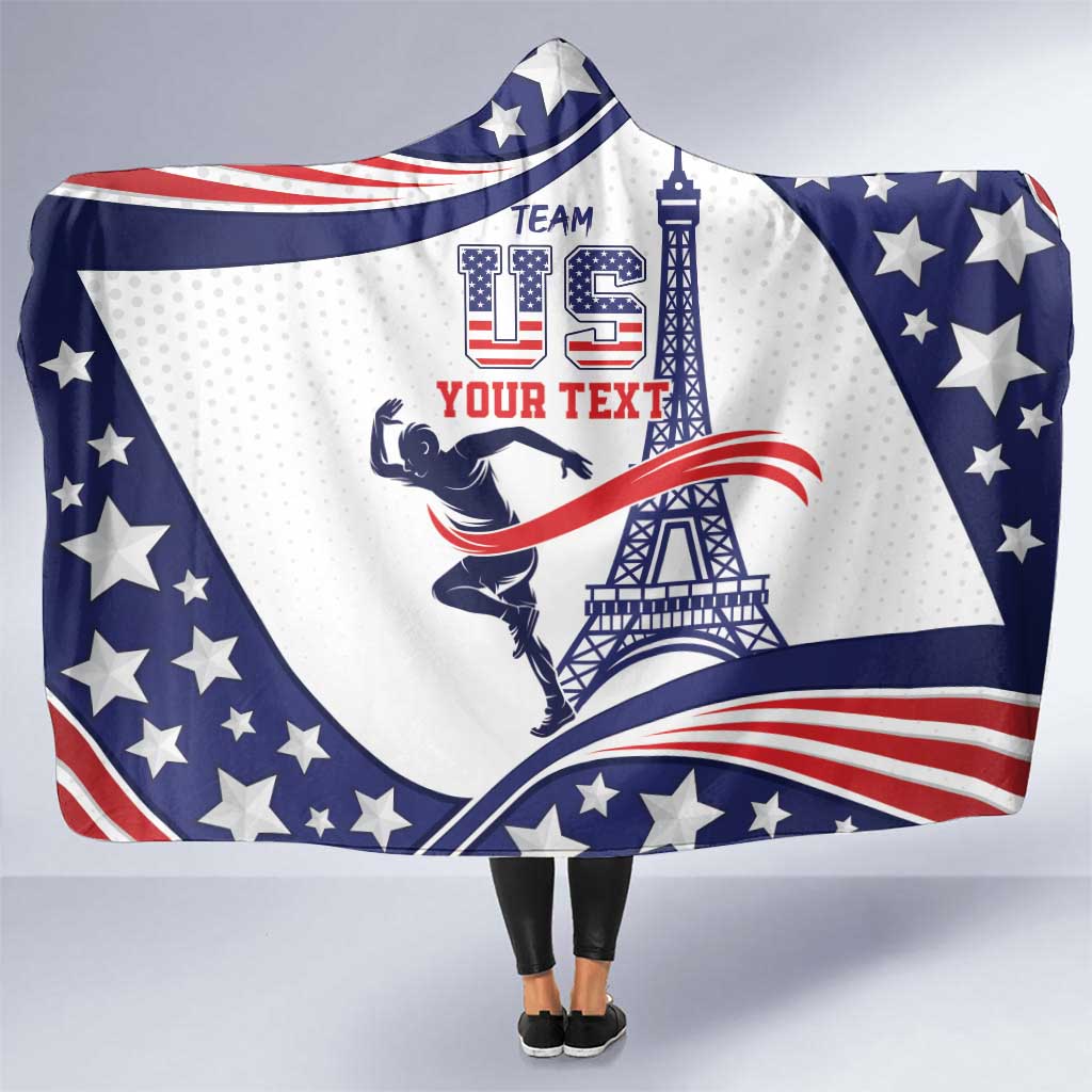 Personalized USA Athletics Hooded Blanket One For All Summer Sport