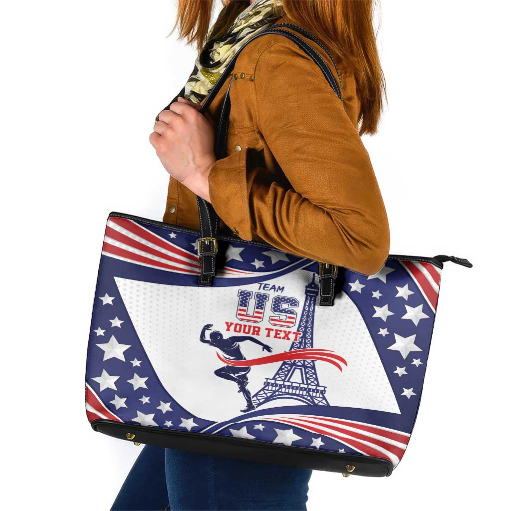 Personalized USA Athletics Leather Tote Bag One For All Summer Sport