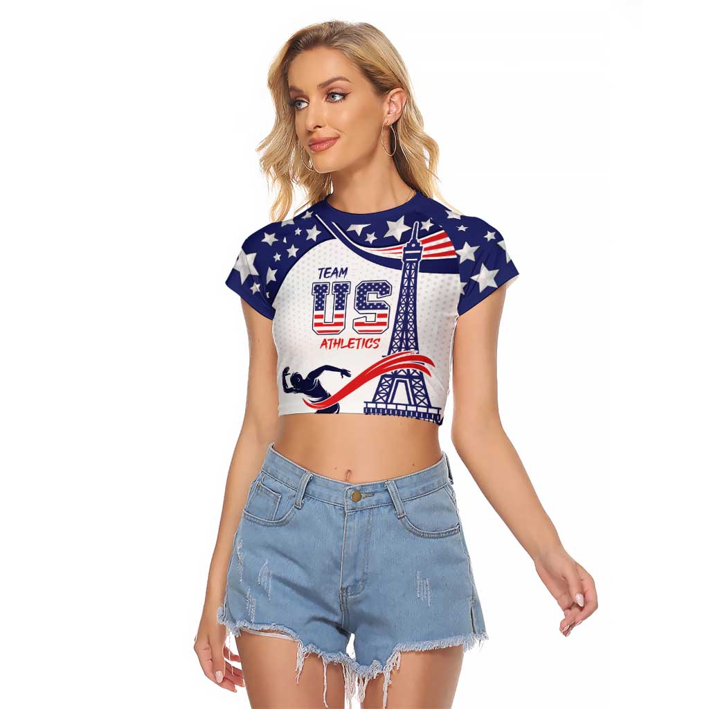 Personalized USA Athletics Raglan Cropped T Shirt One For All Summer Sport