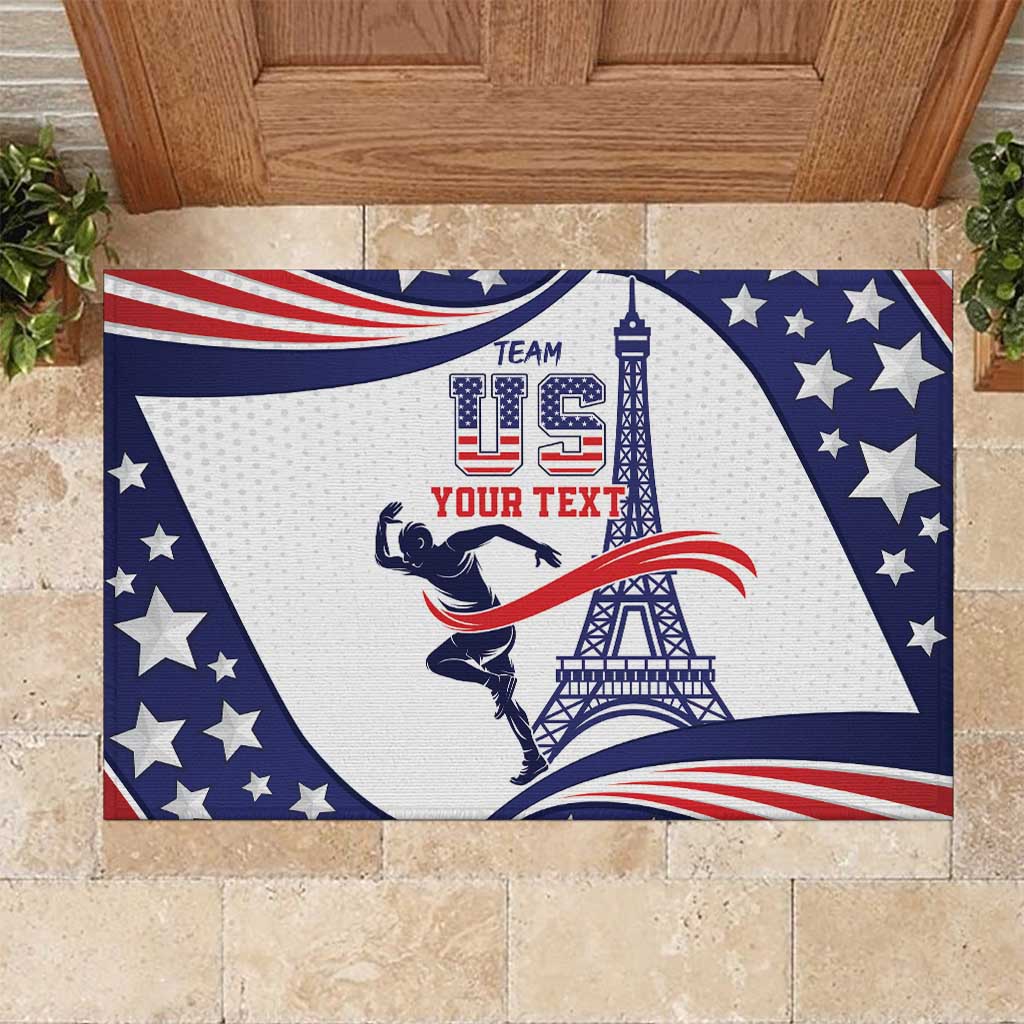 Personalized USA Athletics Rubber Doormat One For All Summer Sport