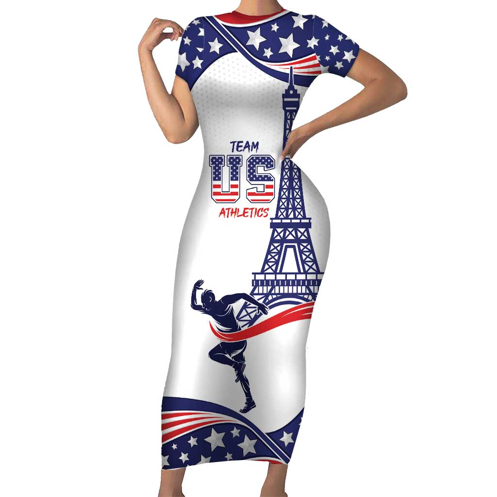 Personalized USA Athletics Short Sleeve Bodycon Dress One For All Summer Sport